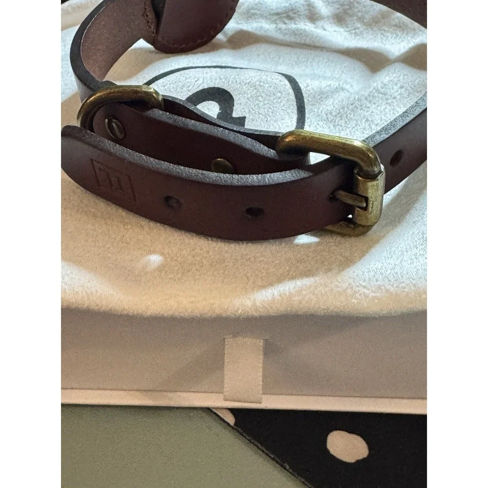 NIP TagLock Genuine Leather Brown Dog Collar AirTag Holder Tracking Buckle